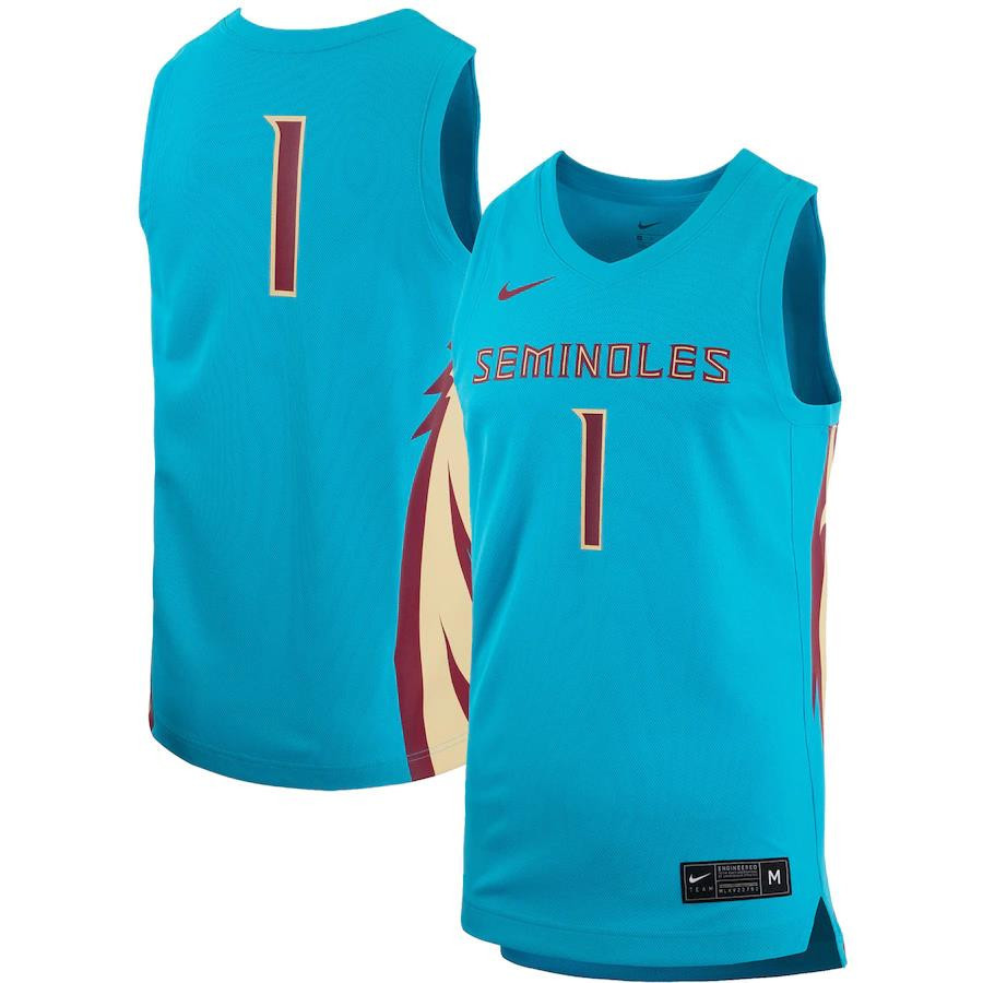 1 Florida State Seminoles Team Alternate Basketball Stitched Jersey – Turquoise