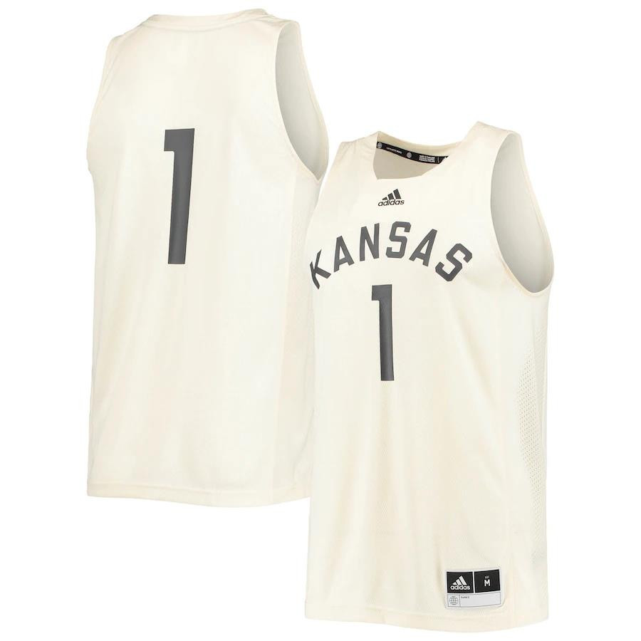 1 Kansas Jayhawks Reverse Retro Stitched Jersey – Cream