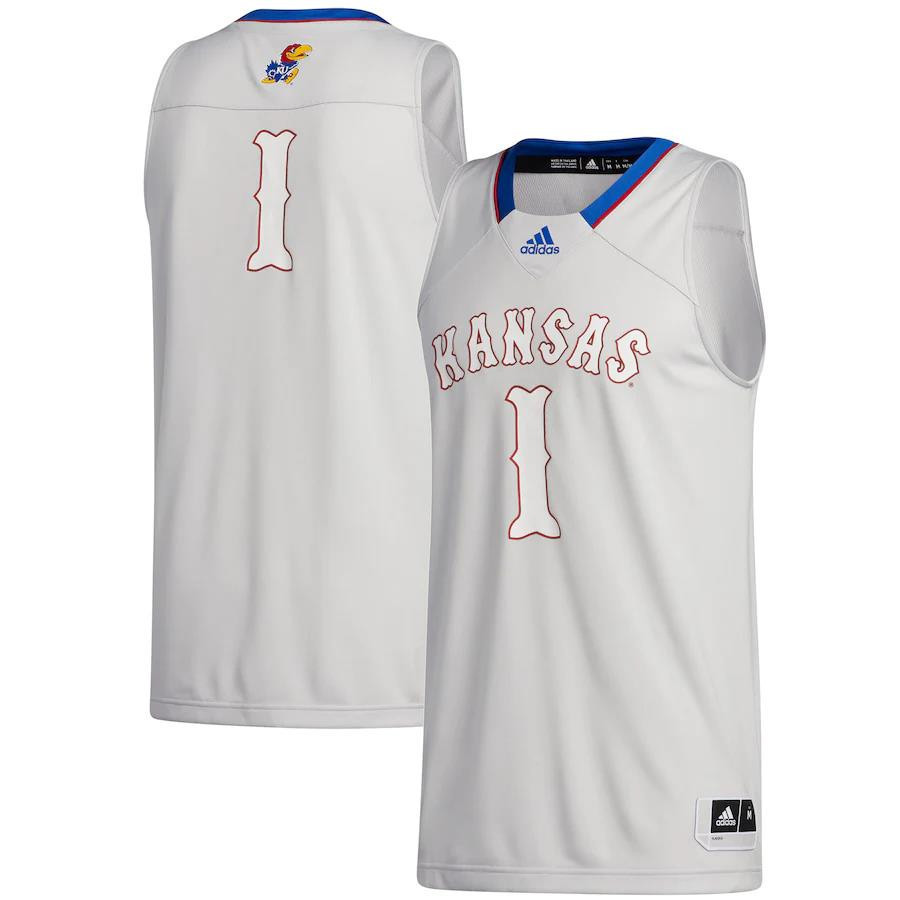 1 Kansas Jayhawks Swingman Stitched Jersey – Gray