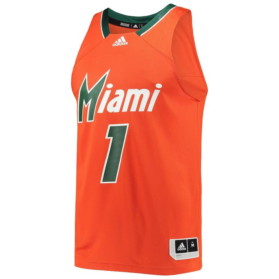 1 Miami Hurricanes Reverse Retro Stitched Jersey – Orange
