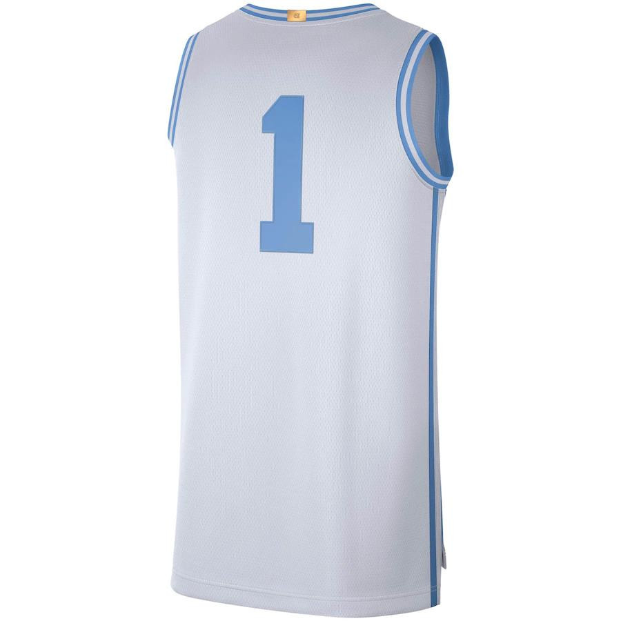 1 North Carolina Tar Heels Jordan Brand Retro Limited Stitched Jersey – White