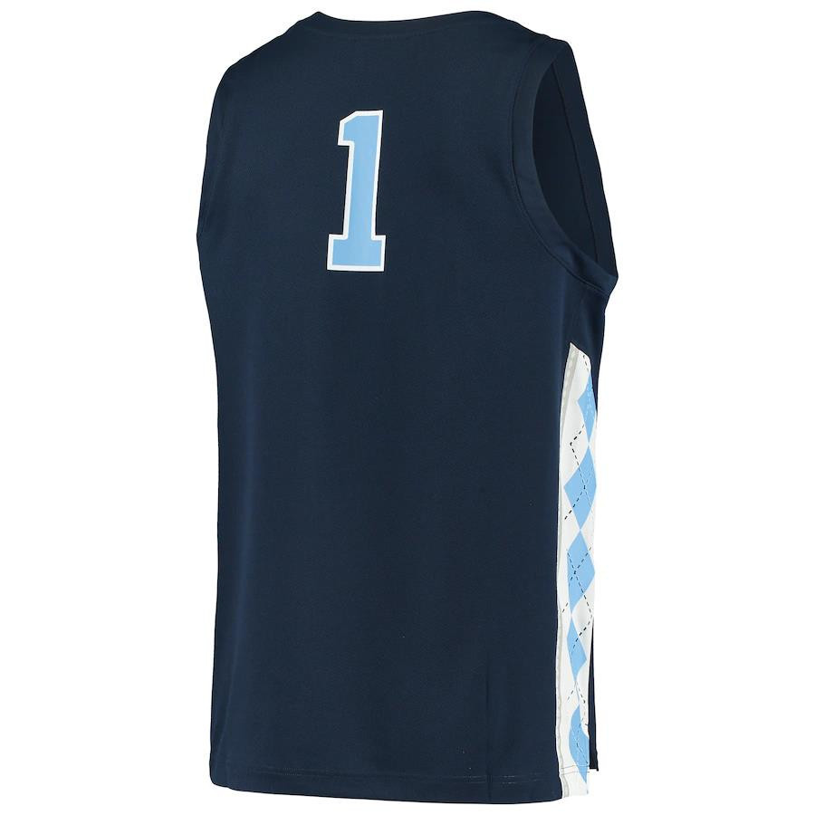 1 North Carolina Tar Heels Jordan Brand Unisex Basketball Stitched Jersey – Navy