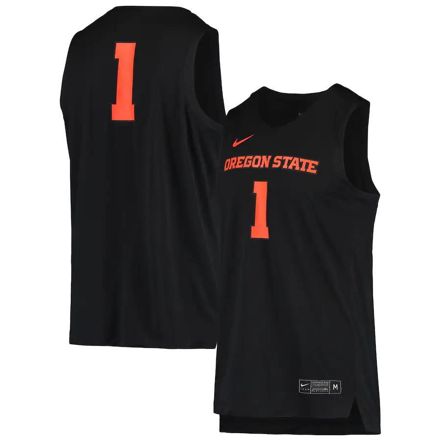 1 Oregon State Beavers  Stitched Jersey – Black