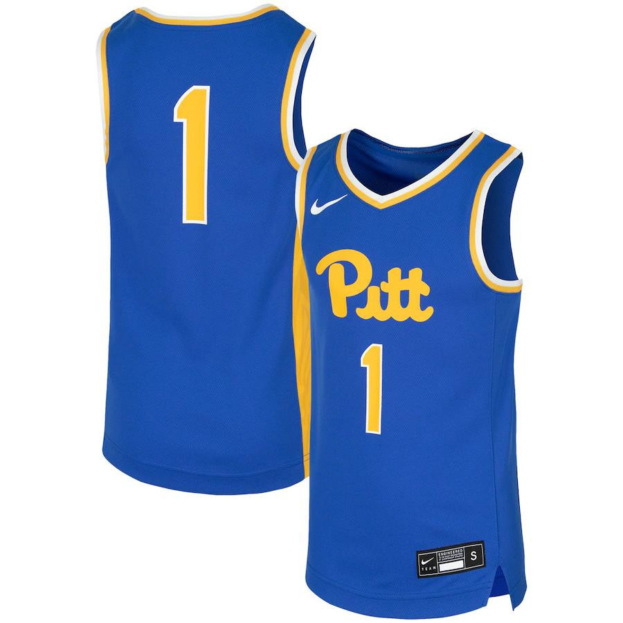 1 Pitt Panthers Youth Team Basketball Stitched Jersey – Royal