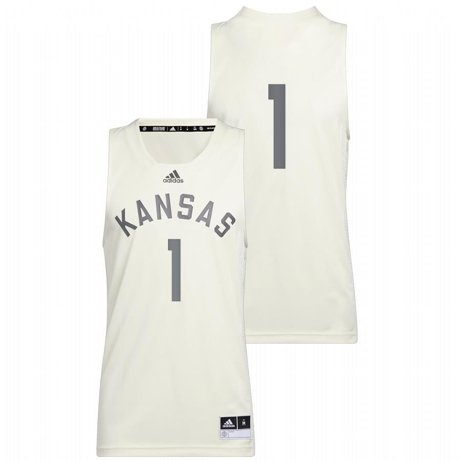 1 White Kansas Jayhawks 2022 College  Reverse Retro Stitched Jersey