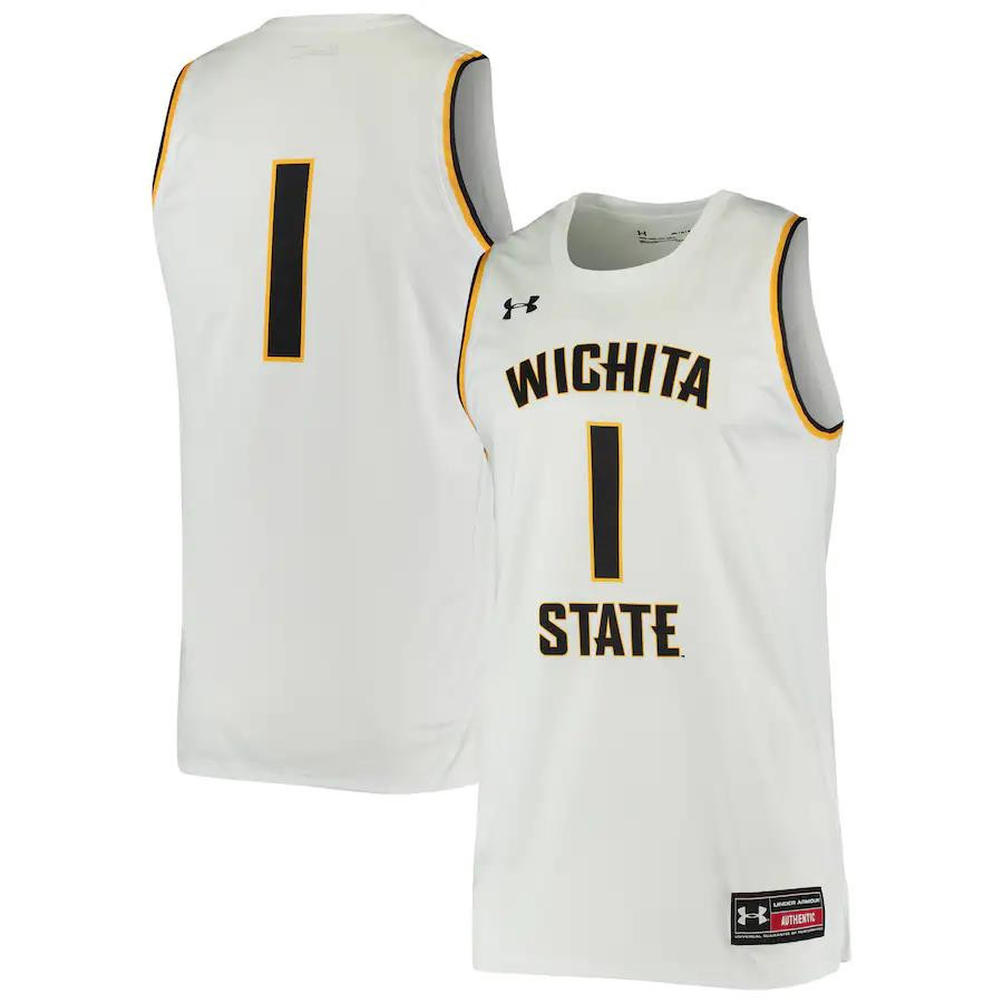 1 Wichita State Shockers Under Armour Basketball Stitched Jersey – White
