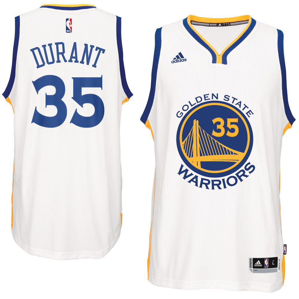 2016-17 Season Kevin Durant Golden State Warriors #35 New Swingman Home White adidas Jersey
