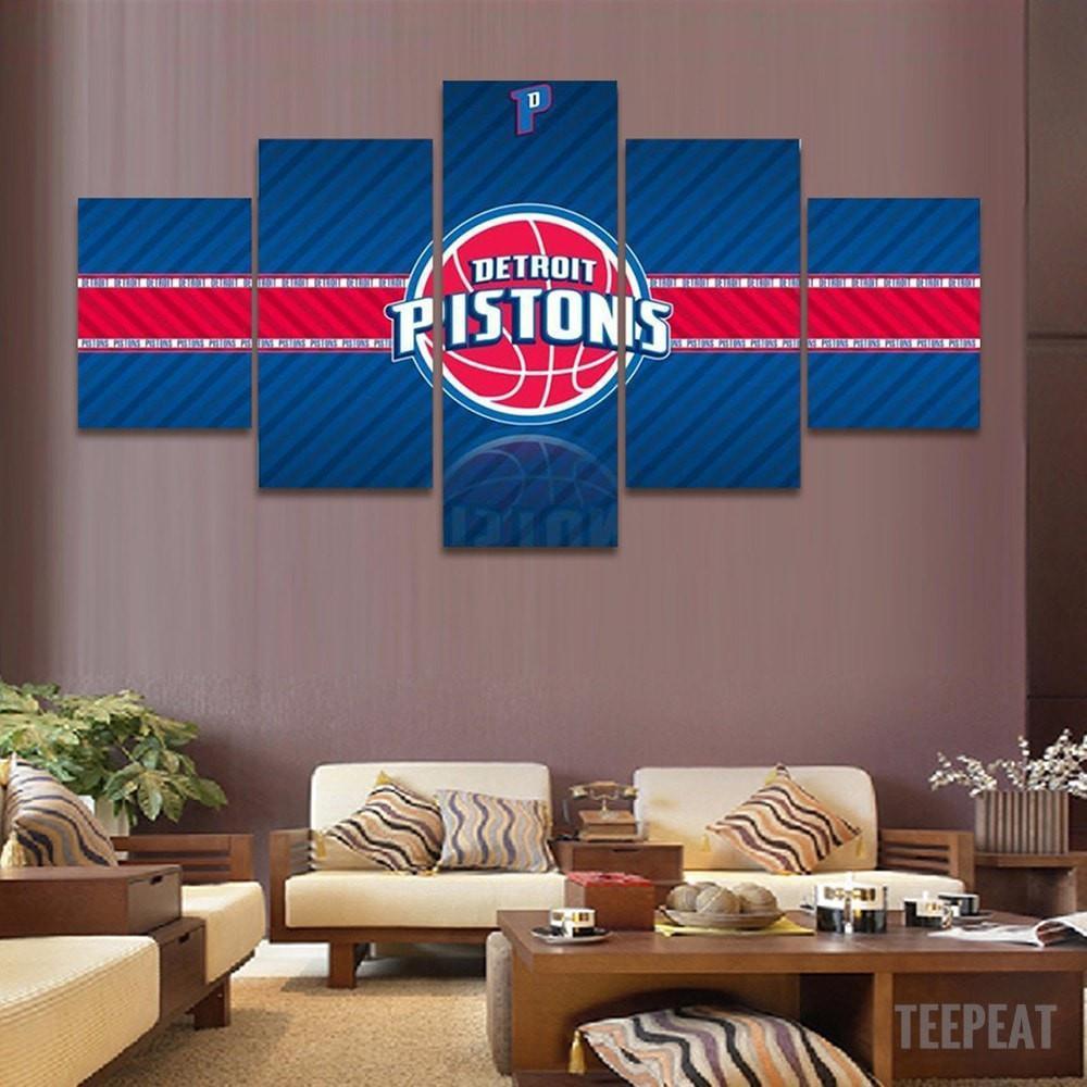 2017 Detroit Pistons Banner – Sport Canvas Art Wall Decor