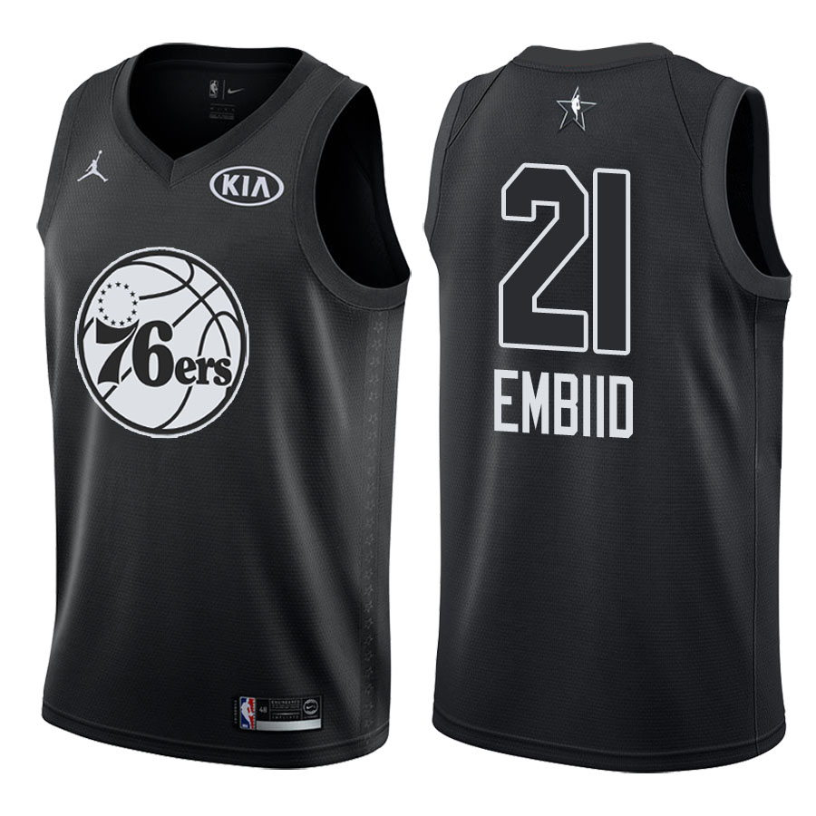 2018 All-Star 76ers Male Joel Embiid #21 Black Jersey