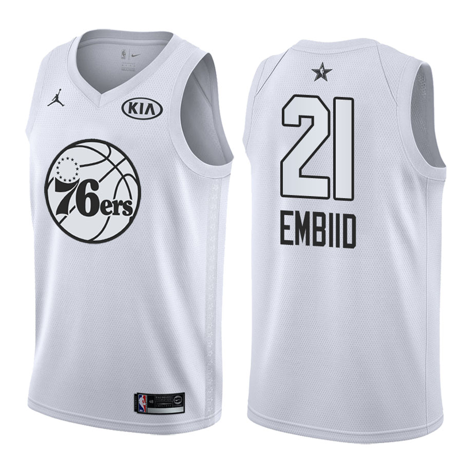 2018 All-Star 76ers Male Joel Embiid #21 White Jersey