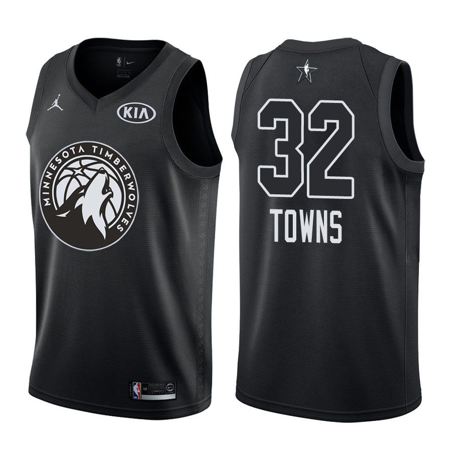 2018 All-Star Timberwolves Male Karl-Anthony Towns #32 Black Jersey