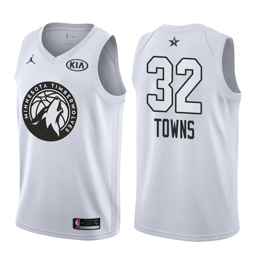 2018 All-Star Timberwolves Male Karl-Anthony Towns #32 White Jersey