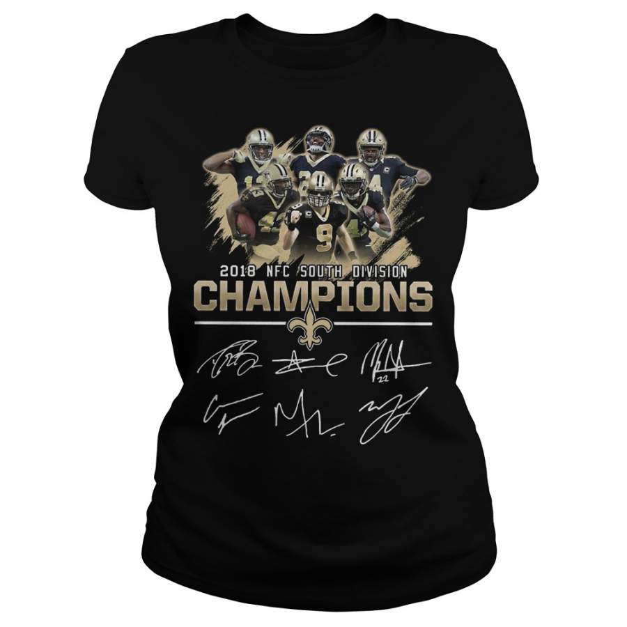 2018 NFC south division champions New Orleans Saints Ladies-T-Shirt