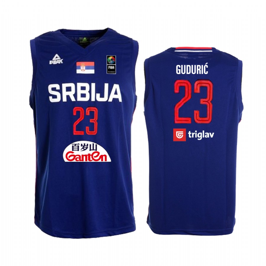 2019 FIBA Baketball World Cup Serbia Marko Guduric Royal Jersey