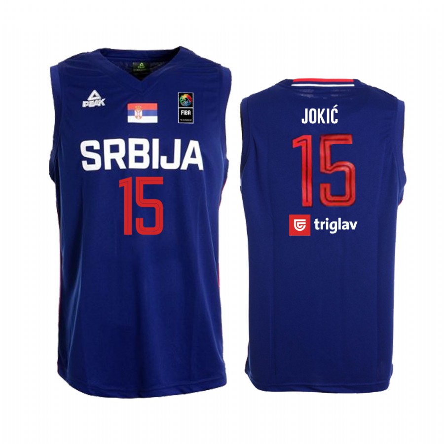 2019 FIBA Baketball World Cup Serbia Nikola Jokic Royal Jersey