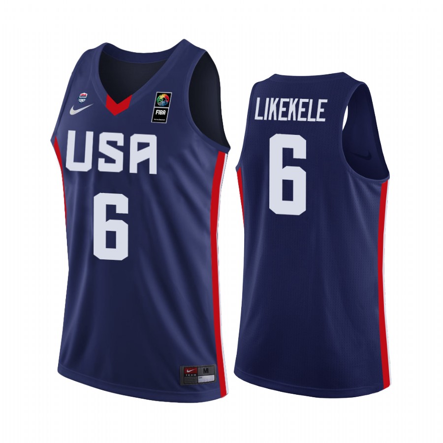 2019 FIBA U19 Baketball World Cup Team USA Isaac Likekele Navy Jersey