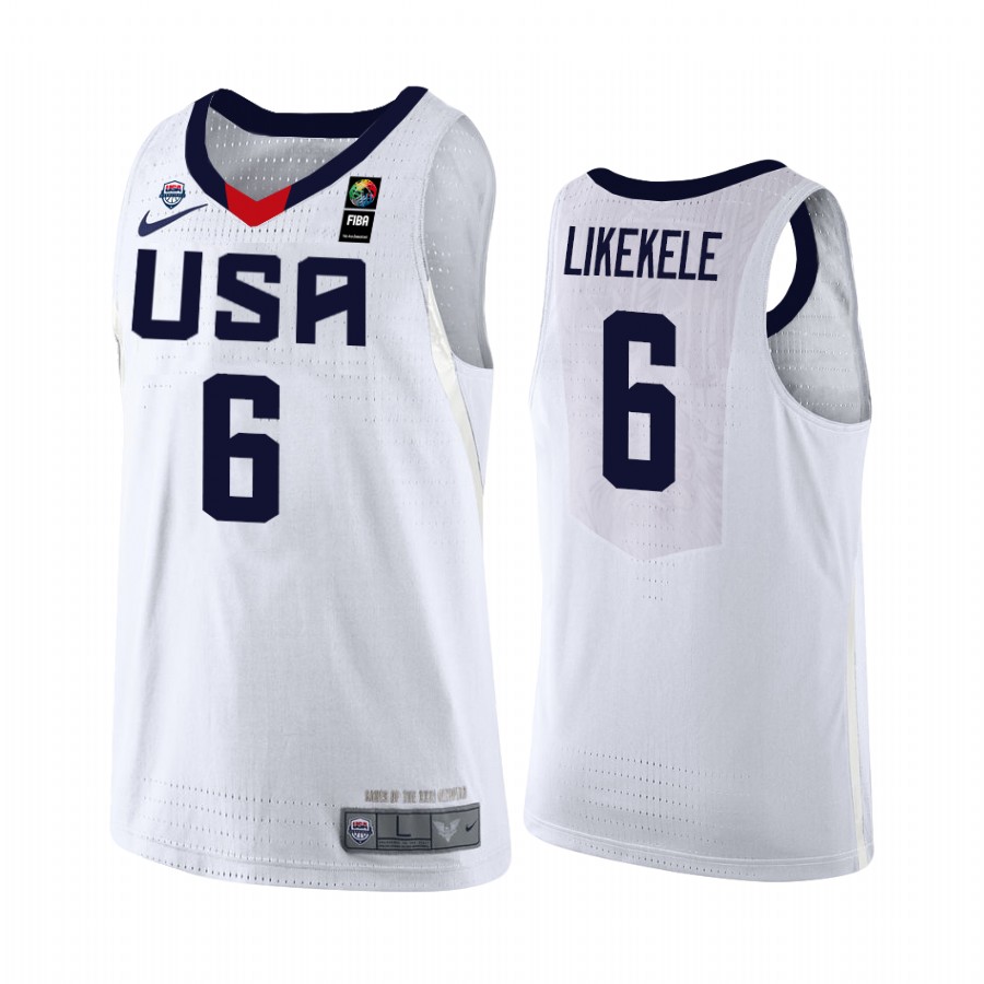 2019 FIBA U19 Baketball World Cup Team USA Isaac Likekele White Jersey