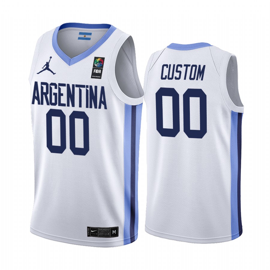 2019 FIBA World Cup Argentina Custom White Men's Jersey