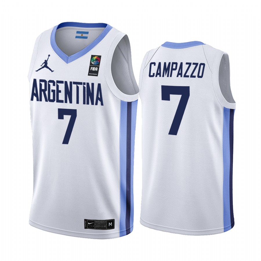 2019 FIBA World Cup Argentina Facundo Campazzo White Men's Jersey