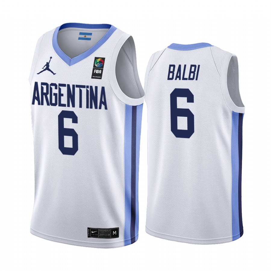 2019 FIBA World Cup Argentina Franco Balbi White Men's Jersey