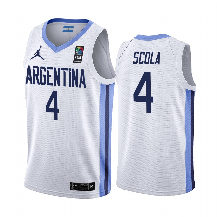 2019 FIBA World Cup Argentina Luis Scola White Men's Jersey