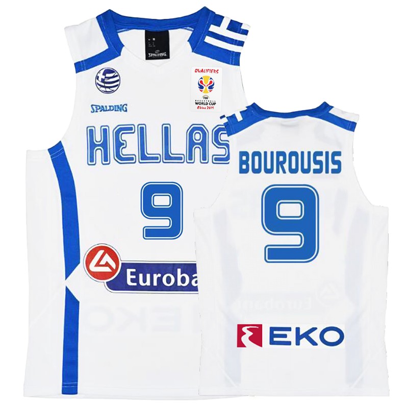 2019 FIBA World Cup Greece Ioannis Bourousis White Home Jersey