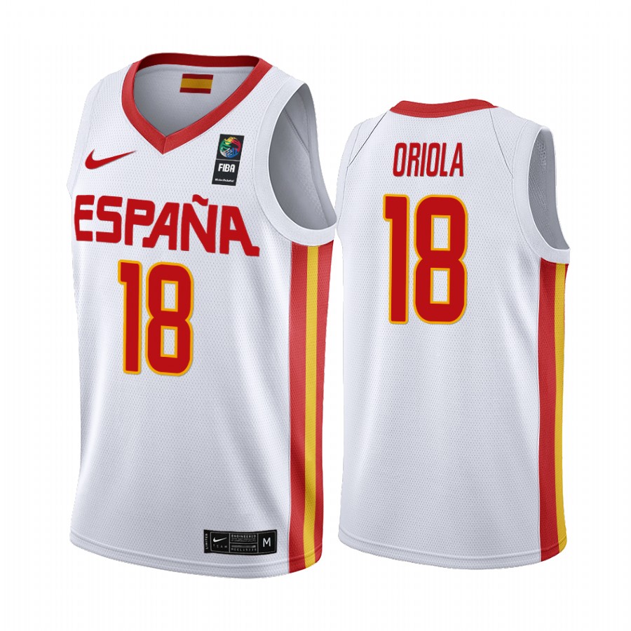 2019 FIBA World Cup Spain Pierre Oriola White Men's Jersey