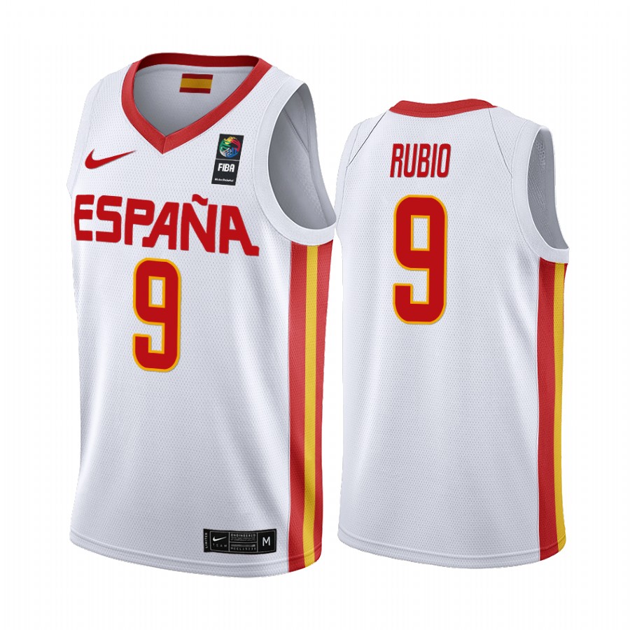 2019 FIBA World Cup Spain Ricky Rubio White Men's Jersey
