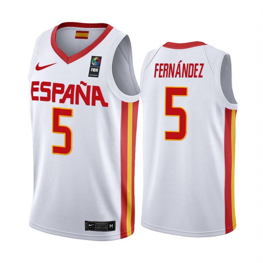 2019 FIBA World Cup Spain Rudy Fernández White Men's Jersey
