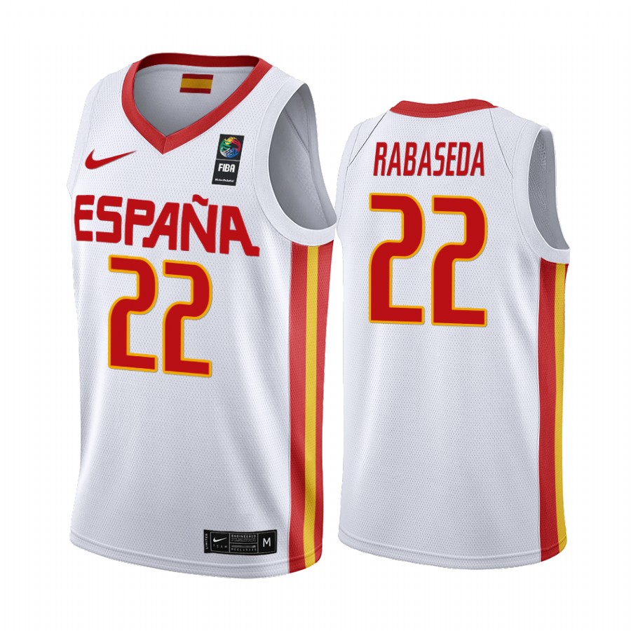 2019 FIBA World Cup Spain Xavi Rabaseda White Men's Jersey