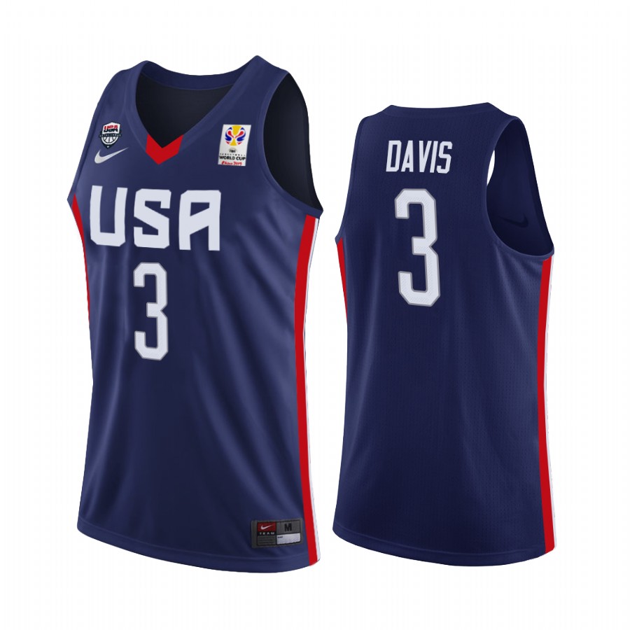 2019 FIBA World Cup USA Anthony Davis Blue Jersey