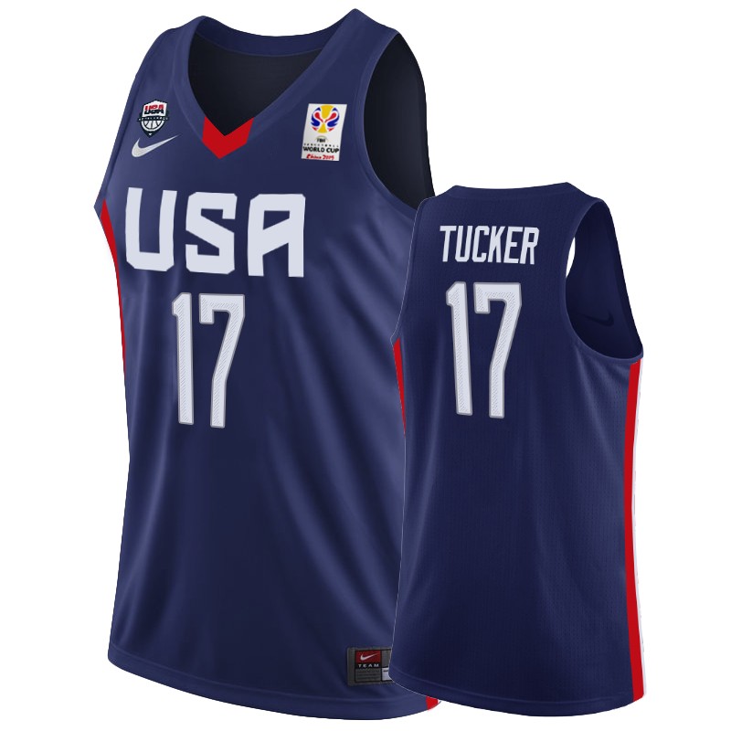 2019 FIBA World Cup USA P.J. Tucker Men's Blue Jersey