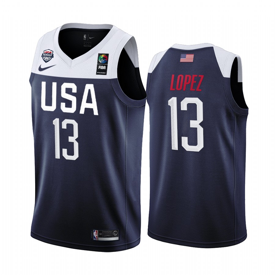 2019 FIBA World Cup USA Team Brook Lopez Navy Men's Jersey
