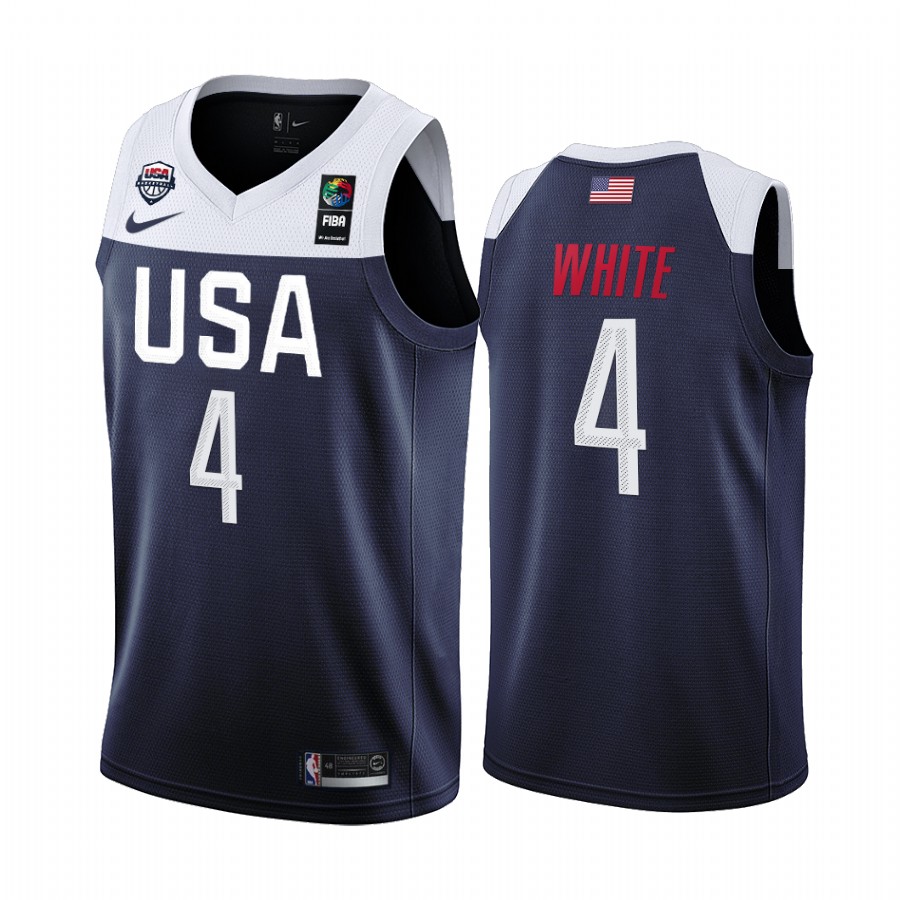 2019 FIBA World Cup USA Team Derrick White Navy Men's Jersey