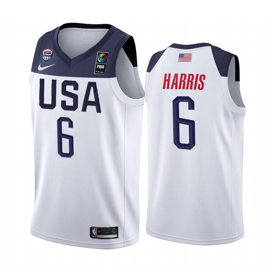 2019 FIBA World Cup USA Team Joe Harris White Men's Jersey