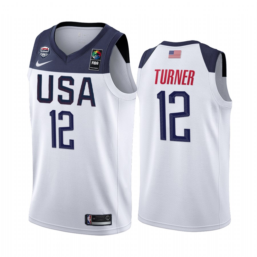 2019 FIBA World Cup USA Team Myles Turner White Men's Jersey