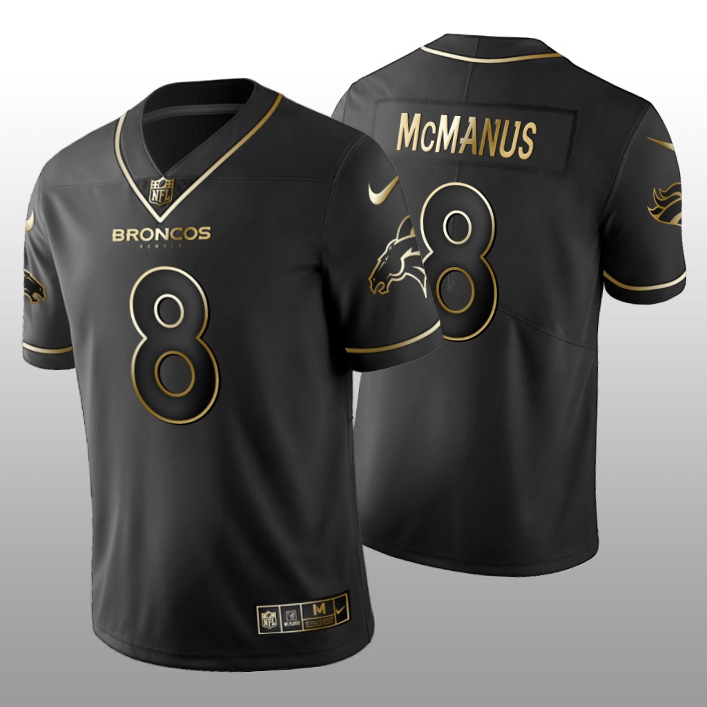 2019 Golden Edition Vapor Untouchable Limited Denver Broncos #8 Brandon McManus Black Jersey – Men’s