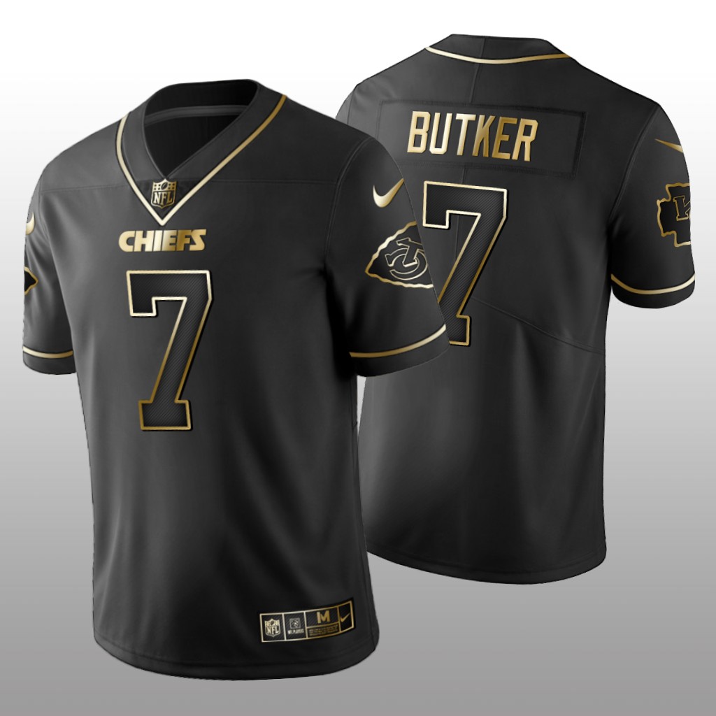 2019 Golden Edition Vapor Untouchable Limited Kansas City Chiefs #7 Harrison Butker Black Jersey – Men’s