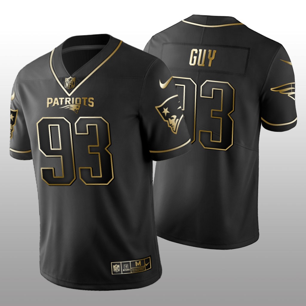 2019 Golden Edition Vapor Untouchable Limited New England Patriots #93 Lawrence Guy Black Jersey – Men’s