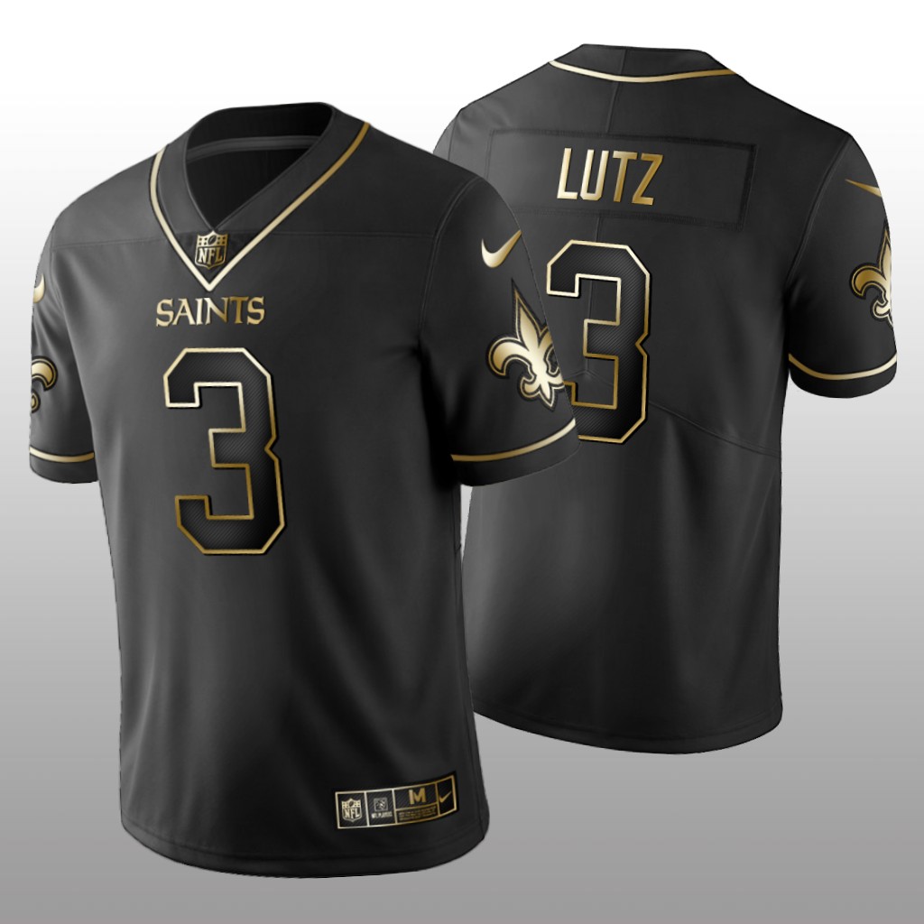 2019 Golden Edition Vapor Untouchable Limited New Orleans Saints #3 Wil Lutz Black Jersey – Men’s