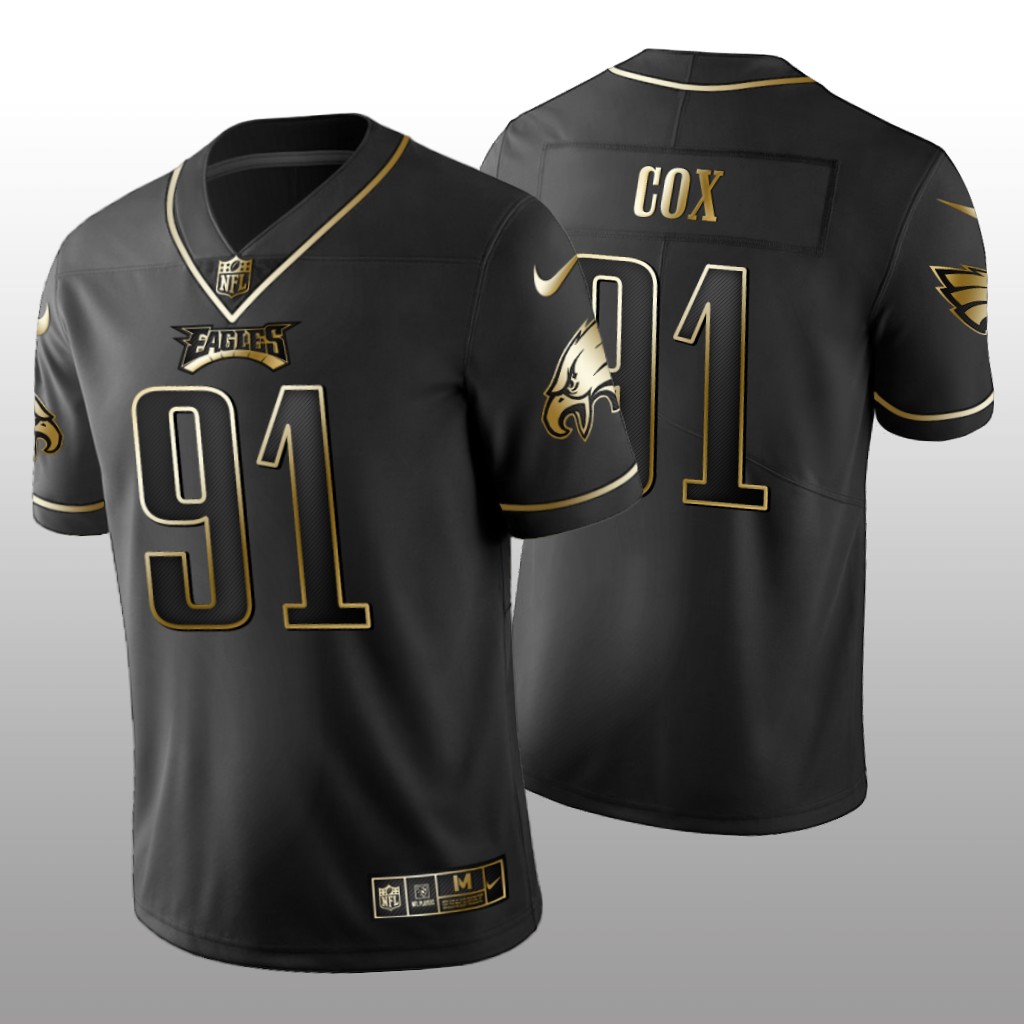 2019 Golden Edition Vapor Untouchable Limited Philadelphia Eagles #91 Fletcher Cox Black Jersey – Men’s