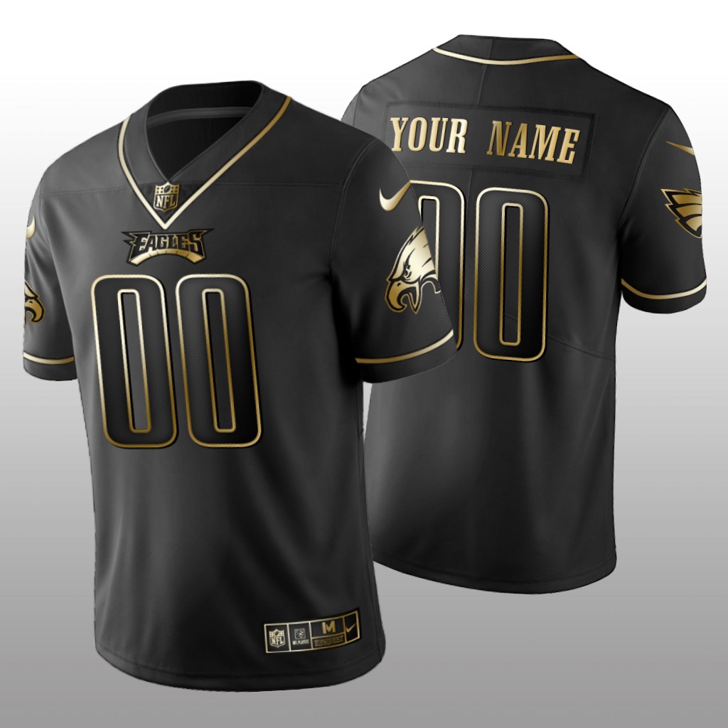 2019 Golden Edition Vapor Untouchable Limited Philadelphia Eagles Custom Black Jersey – Men’s