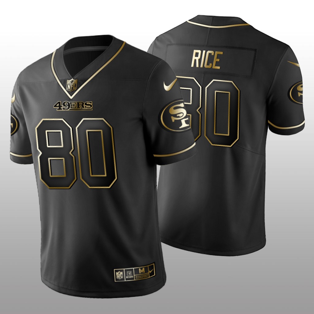 2019 Golden Edition Vapor Untouchable Limited San Francisco 49ers #80 Jerry Rice Black Jersey – Men’s
