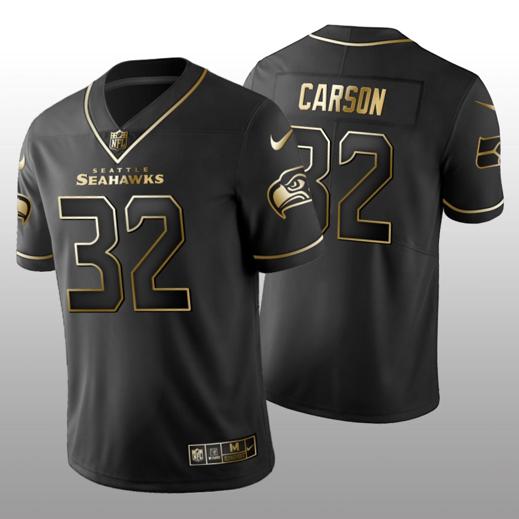 2019 Golden Edition Vapor Untouchable Limited Seattle Seahawks #32 Chris Carson Black Jersey – Men’s