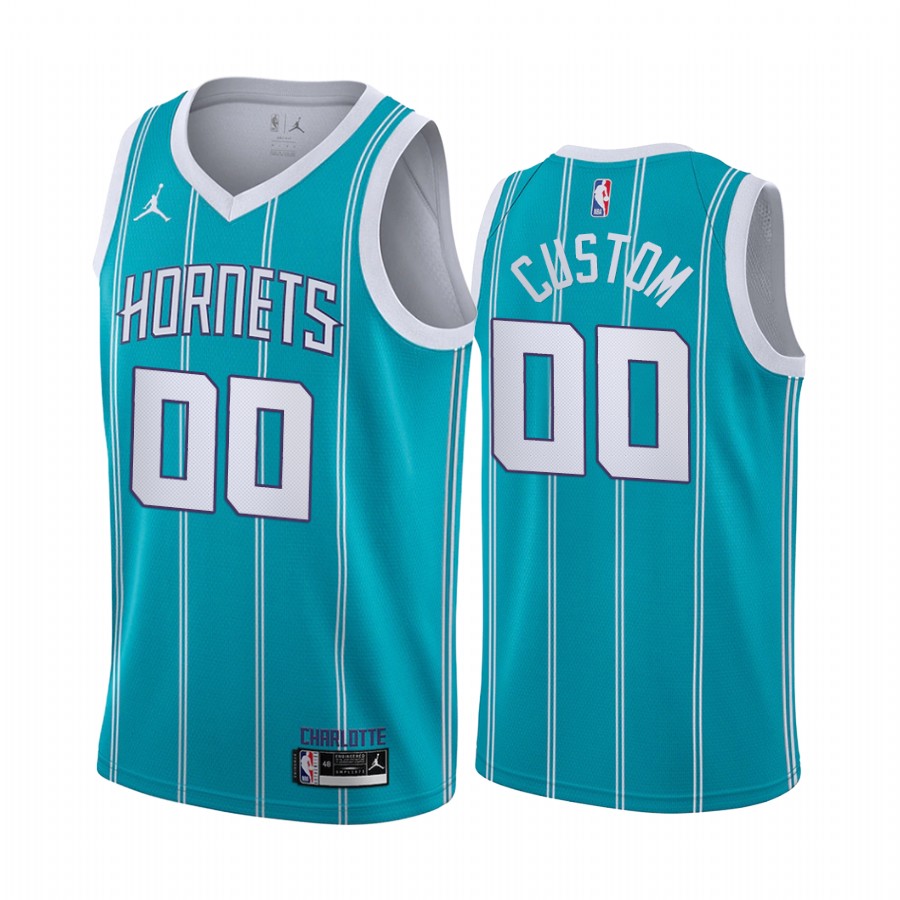 2020-21 Charlotte Hornets Custom #00 Teal Icon Jersey