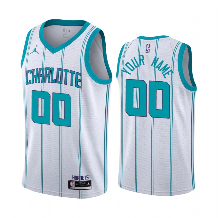 2020-21 Charlotte Hornets Custom #00 White Association Jersey