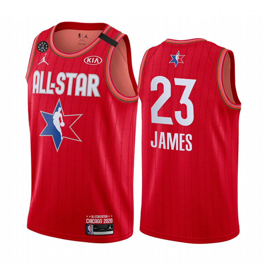 2020 All-Star LeBron James #23 Jersey Western Conference Los Angeles Lakers Red