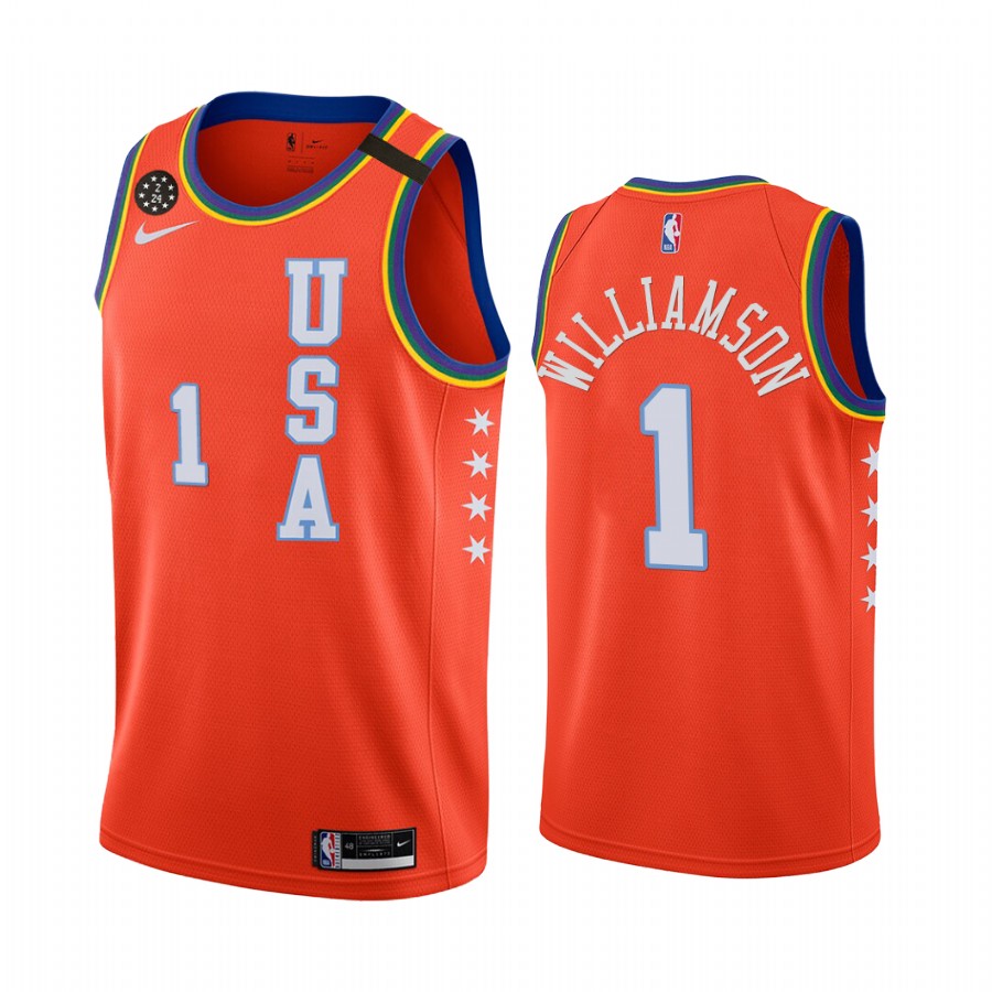 2020 NBA Rising Star USA Team Zion Williamson Jersey New Orleans Pelicans #1 Red