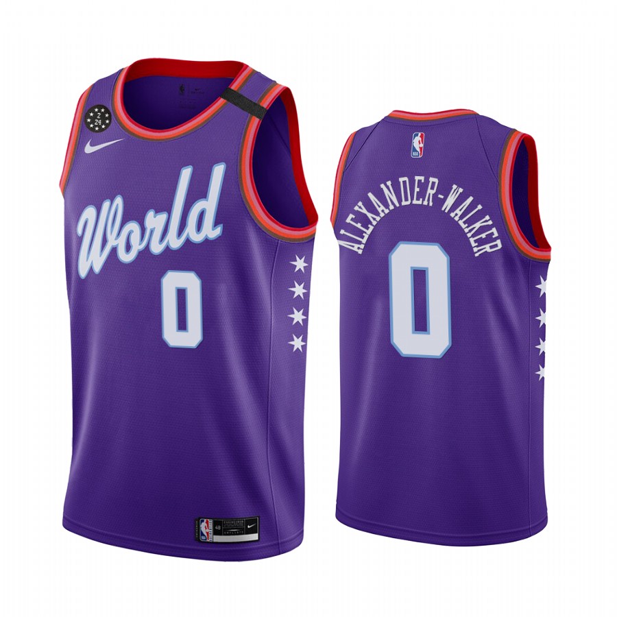 2020 NBA Rising Star World Team Nickeil Alexander-Walker Jersey New Orleans Pelicans #0 Purple