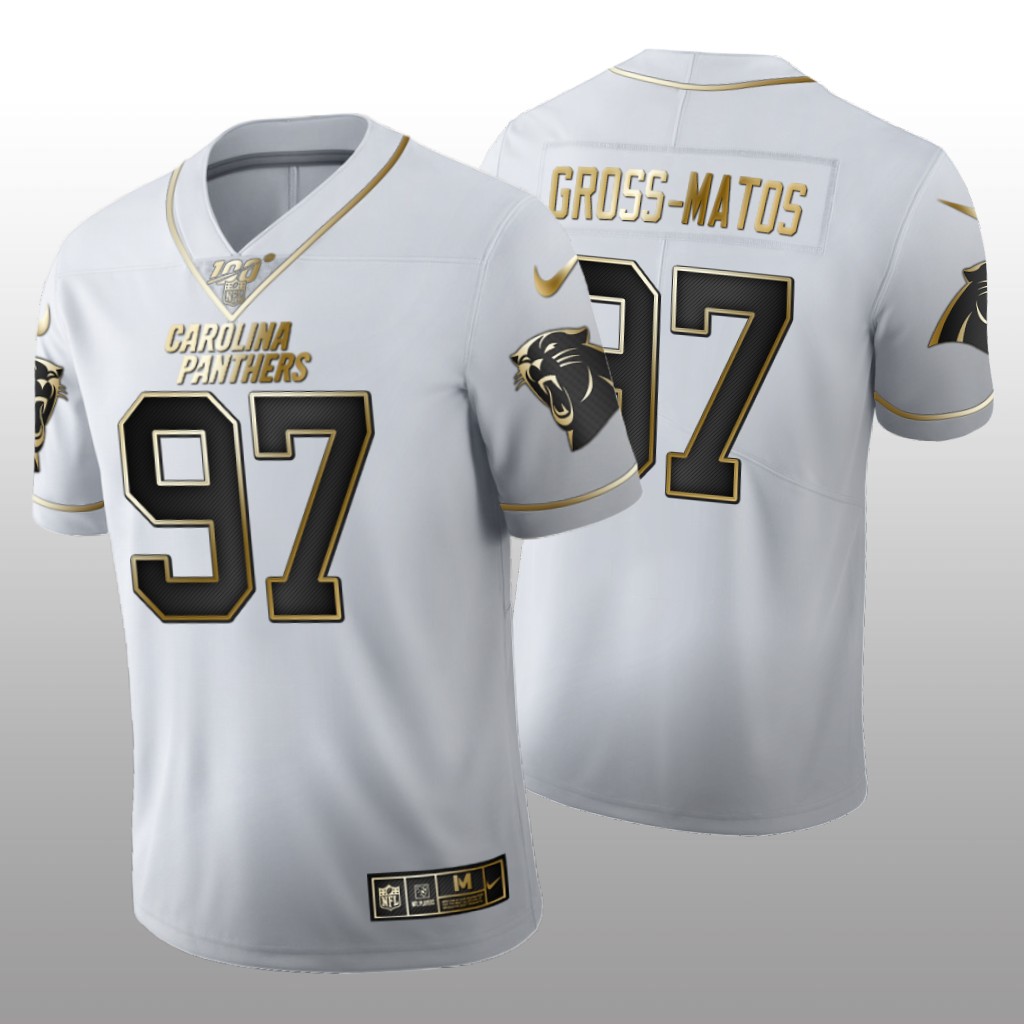 2020 NFL Draft Carolina Panthers Yetur Gross-Matos Golden Edition White Jersey